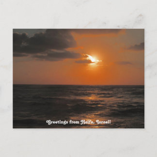 Haifa Sunset Postcard Postkarte