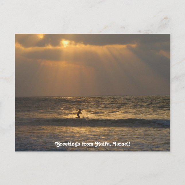 Haifa Sunset Postcard Postkarte (Vorderseite)