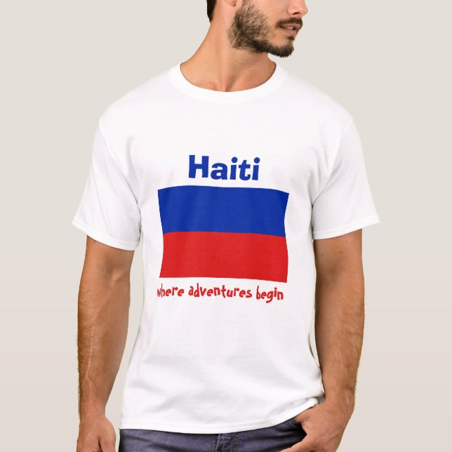 Haifahne + Karte + Text-T - Shirt (Vorderseite)