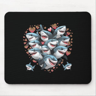 Haifans Meeres Taucher Haie bilden ein Herz Mousepad