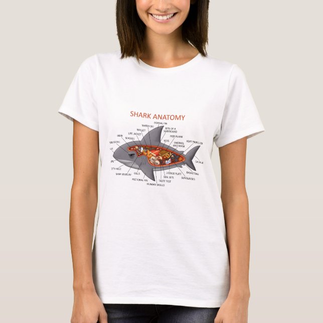 Haifisch-Anatomie T-Shirt (Vorderseite)