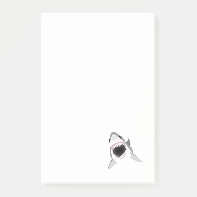 Haifisch-Angriff - Biss des Weißen Hais Post-it Klebezettel (Vorderseite)