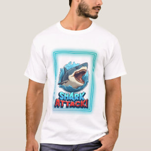 Haifisch-Angriff Grafik T-Shirt – Furchtloser Ozea