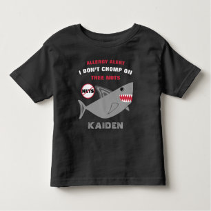 Haifisch-Baum-Nuss-Allergie-Alarm besonders Kleinkind T-shirt