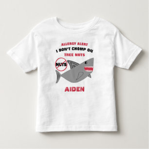 Haifisch-Baum-Nuss-Allergie-Alarm-personalisierte Kleinkind T-shirt