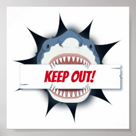 Haifisch Behalte Abzeichen Poster