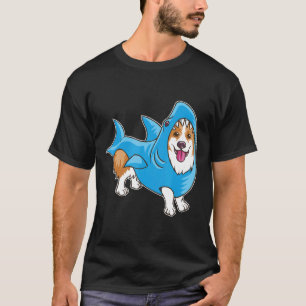 Haifisch Corgi  Hund Anzug Welpe Weißer Hai T-Shirt