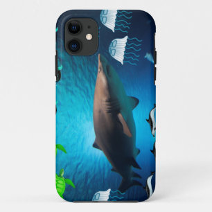 Haifisch-Fisch-Schildkröte-Delphin-tropisches Case-Mate iPhone Hülle