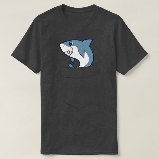 Haifisch in einer Tasche Niedlichen Pockethai T-Shirt (Design vorne)