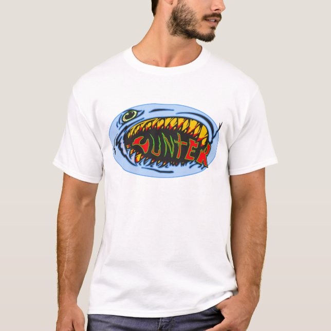 Haifisch-Jäger-Graffiti-Kunst T-Shirt (Vorderseite)