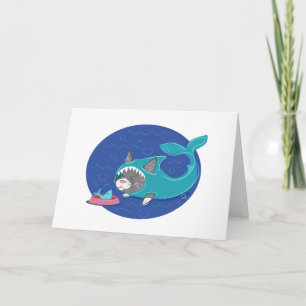 Haifisch-Katze - Gruß-Karte Karte