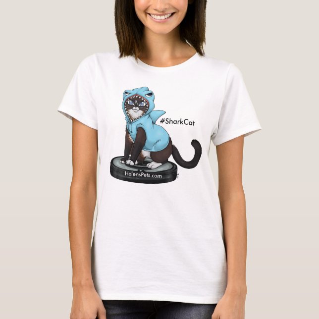 Haifisch-Katzen-T - Shirt glückliche (Vorderseite)