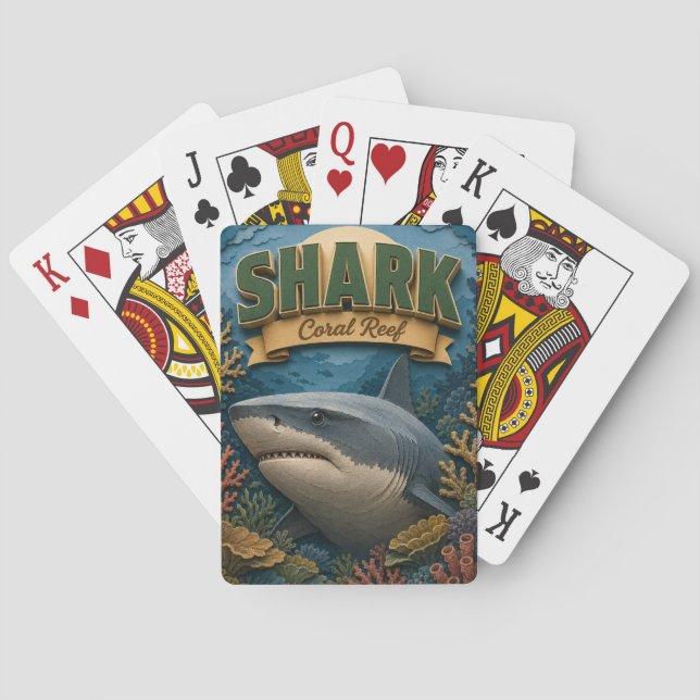 Haifisch-Korallenriff POPCUT Spielkarten (Rückseite)