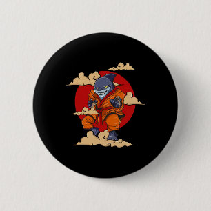 Haifisch Kung Fu Karate Martial Arts Kickboxen Jiu Button