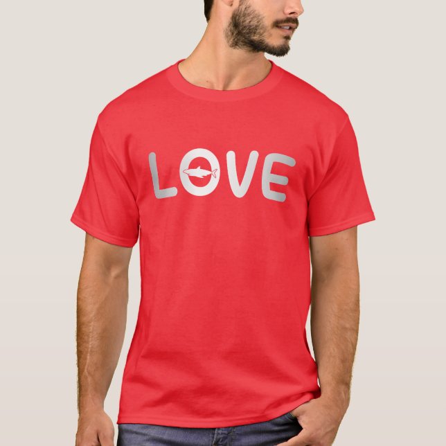 Haifisch Liebe lustig T-Shirt (Vorderseite)