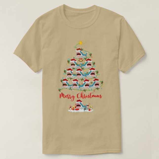 Haifisch Lover Xmas Matching Santa Shark Christm T-Shirt (Design vorne)