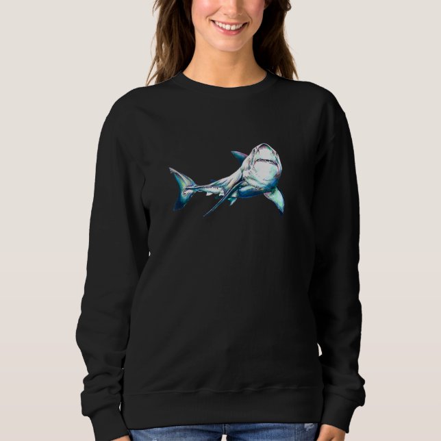 Haifisch mit Inschrift Sweatshirt (Vorderseite)