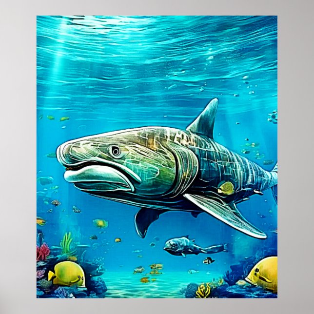 Haifisch-Ozean-Raubtier-Kunst Poster (Vorne)