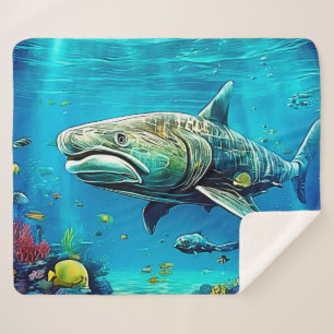 Haifisch-Ozean-Raubtier-Kunst Sherpadecke