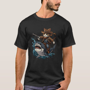 Haifisch-Reit-Kätzchen-Liebhaber Süßes-Tier-Meme-C T-Shirt