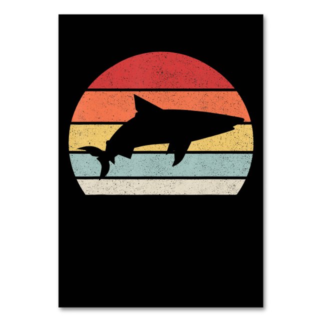 Haifisch Retro Vintage Geschenke Tischnummer (Vorderseite)