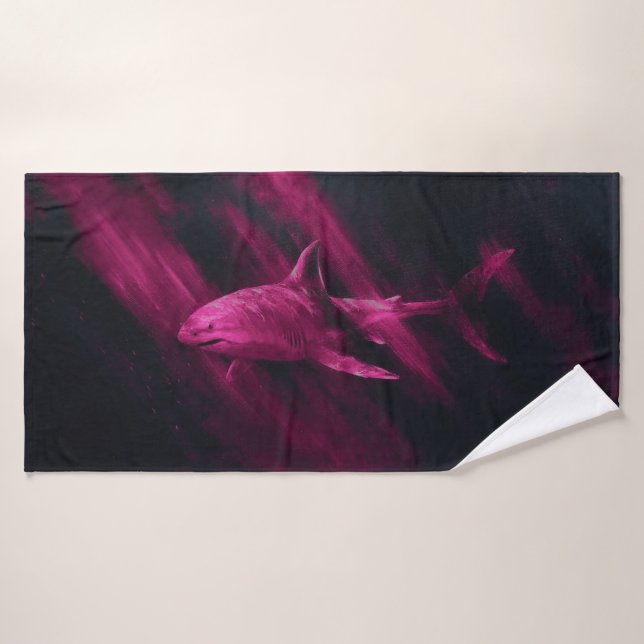 Haifisch Rosa 30 X 60 Badetuch Badehandtuch (Badehandtuch)