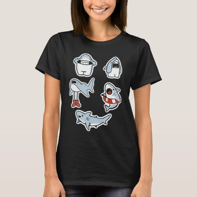 Haifisch-Set digitales Design T-Shirt (Vorderseite)