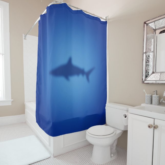Haifisch-Silhouette Duschvorhang (Beispiel)