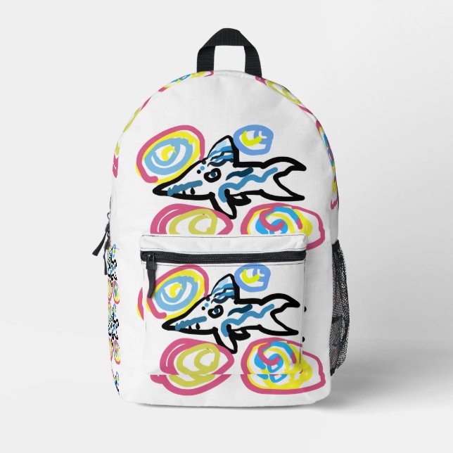 Haifisch Sommer  Bedruckter Rucksack (Vorderseite)