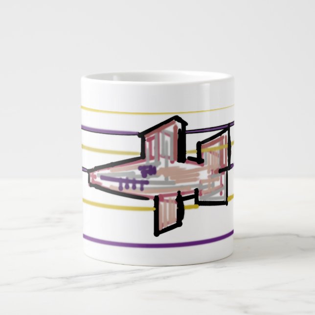 Haifisch-Sommerfreude Jumbo-Tasse (Vorderseite)