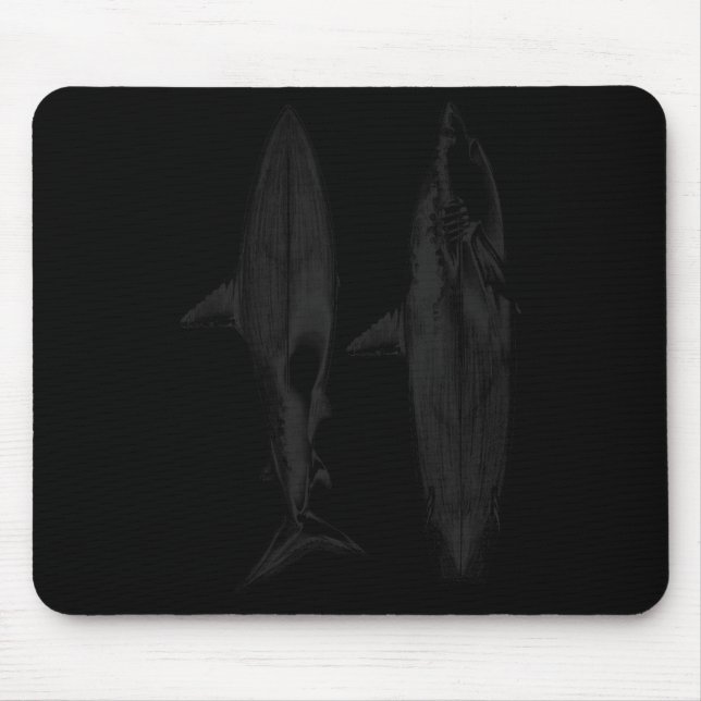 Haifisch-Surfbrettflossendesign cooler Surfer Ozea Mousepad (Vorne)