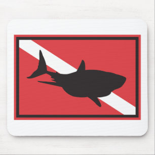 Haifisch-Tauchflagge Mousepad