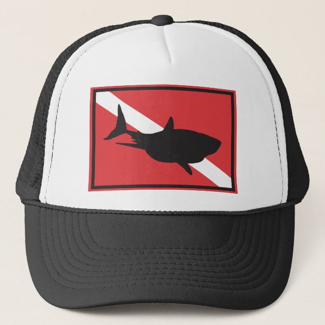 Haifisch-Tauchflagge Truckerkappe (Vorderseite)