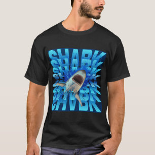 Haifisch-Text-Effekt-Typografie T-Shirt