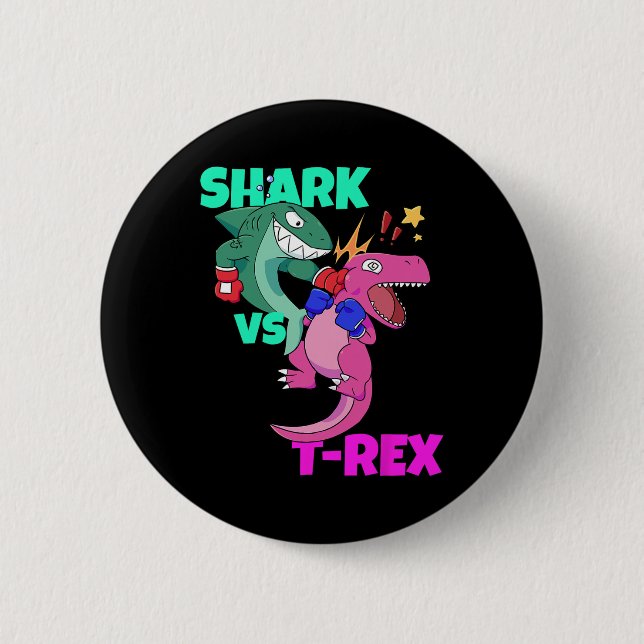Haifisch vs. Dinosaurier T Rex Boxhandschuhe für K Button (Vorderseite)
