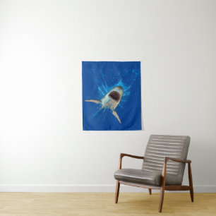 HAIFISCH WASSER SPRITZER OZEAN WANDTEPPICH