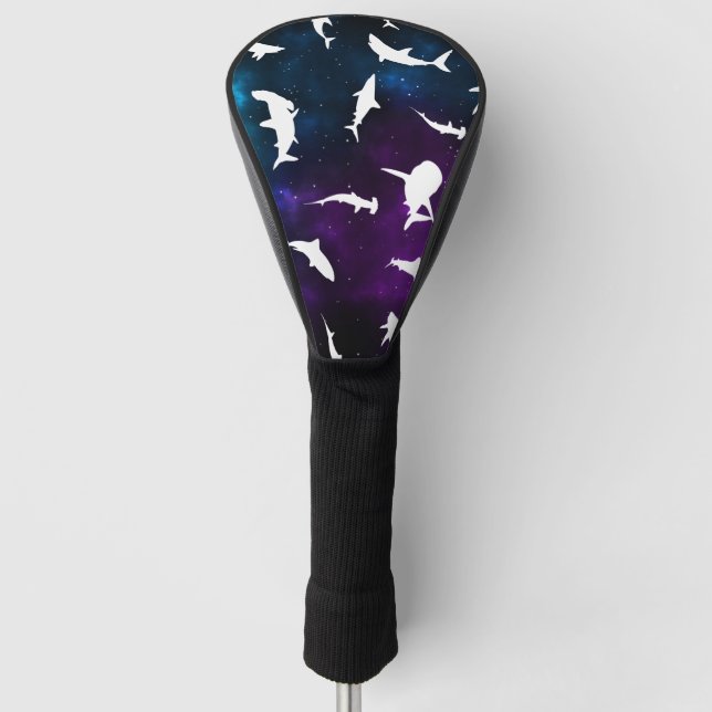 Haifisch-weißer Schatten auf der Dunklen Galaxie Golf Headcover (Vorderseite)