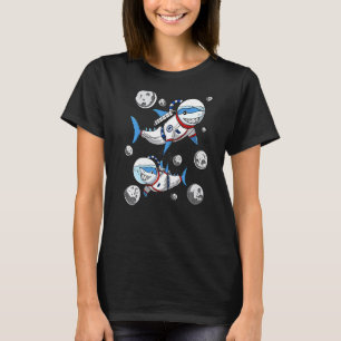 Haifisch Weltraum Astronaut Kosmische Science-Fict T-Shirt