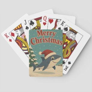 Haifisch-Winterhof-Tier-Weihnachten Spielkarten