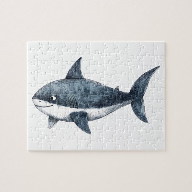 Haifisch zeichnend klein puzzle (Horizontal)
