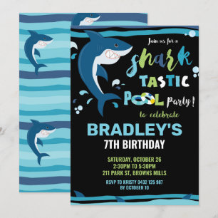 Haifischbecken Geburtstagsparty Shark Boy Einladung