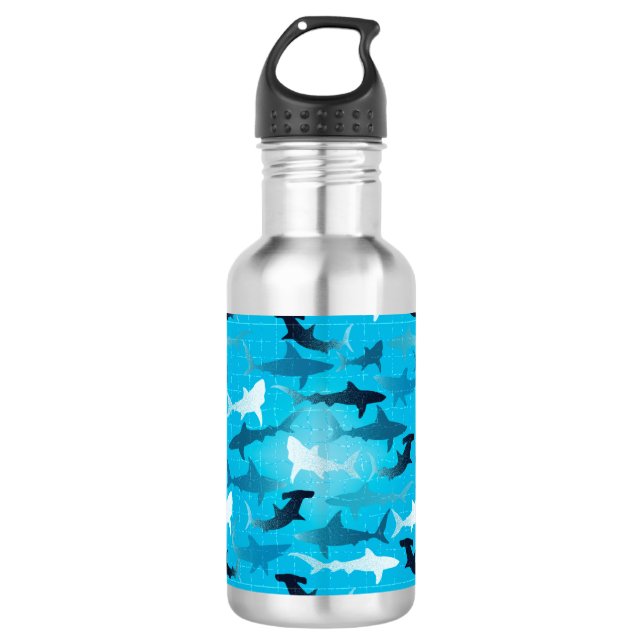 Haifische! Edelstahlflasche (Vorderseite)