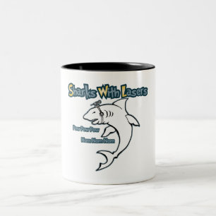 Haifische mit Lasern Zweifarbige Tasse