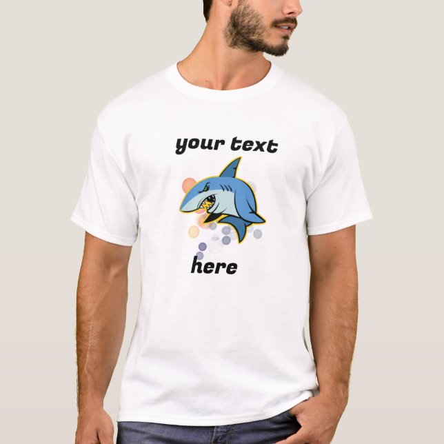 Haifischfisch bearbeitbarer T - Shirt (Vorderseite)