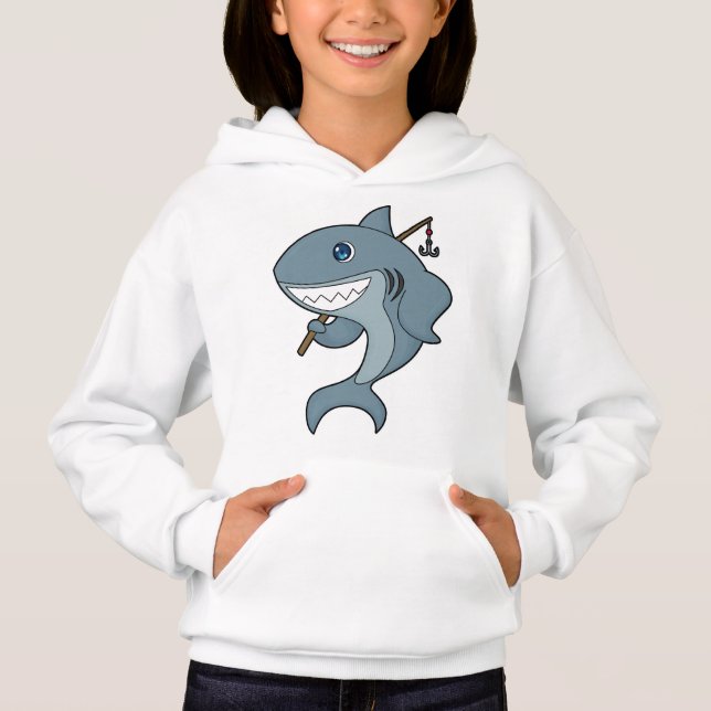 Haifischfischfischerei - Fischfangstange Hoodie (Vorderseite)