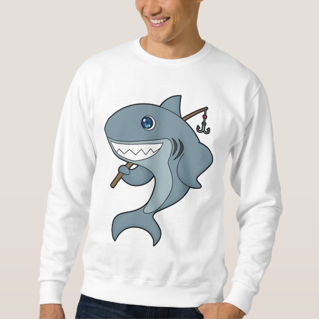 Haifischfischfischerei - Fischfangstange Sweatshirt (Vorderseite)