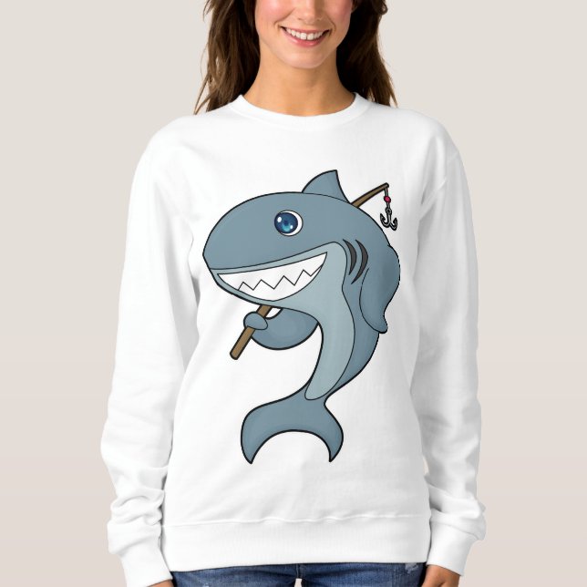 Haifischfischfischerei - Fischfangstange Sweatshirt (Vorderseite)