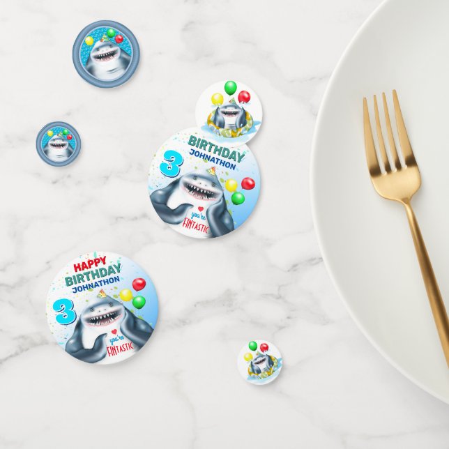 Haifischflossen-Kindergeburtstag Konfetti (Gruppe)