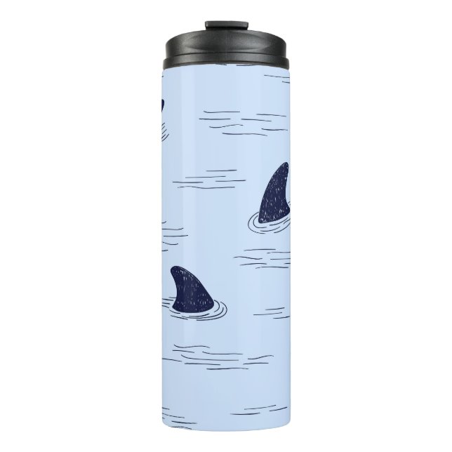 Haifischflossen-Ozeanmuster Thermosbecher (Vorderseite)