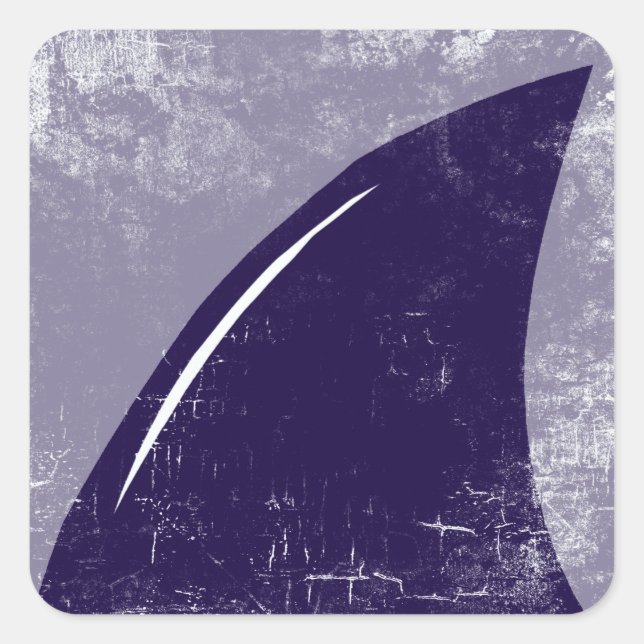 Haifischflossen Quadratischer Aufkleber (Vorderseite)